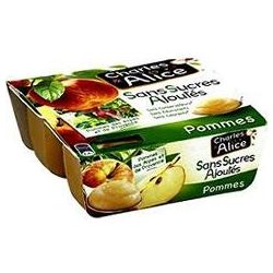 Charles & Alice 4X100G Dessert Pomme Sans Sucre Ajoute Charles&Alice