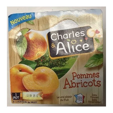 Charles & Alice C&A Sucre P/Abricots 4X100G