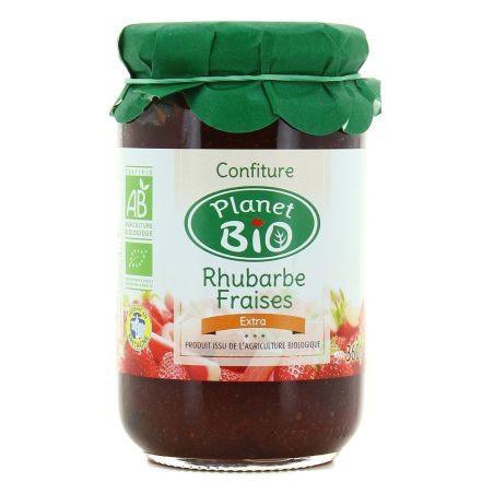 Planet Bio Confiture Fraises Rhubarbe 360Gr