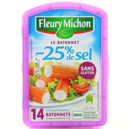 Fleury Michon 230G 14 Batonnets Surimi -25% Sel
