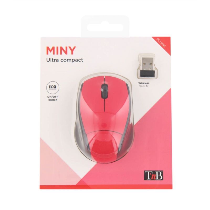 T'Nb Souris Optique Sans Fil Ultra Mini Recepteur Usb 2,4 Ghz -Rouge