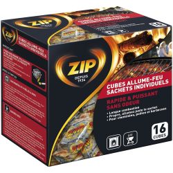 Zip Allume-Feu Cubes Sans Odeur : La Boite De 16