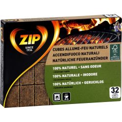 Zip Allume-Feu Naturel La Boite De 32 Cubes
