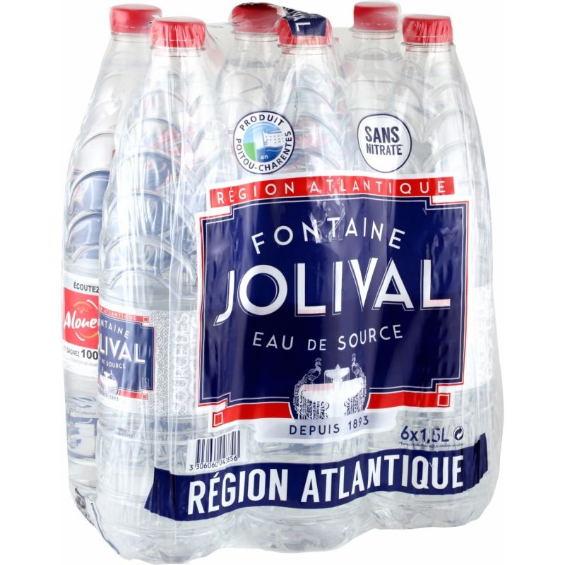 Jolival Eau De Source : Le Pack 6 Bouteilles D'1,5L