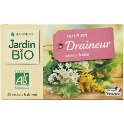 Jardin Biologique Infusion Bio Draineur Saveur Fraise : La Boite De 30G