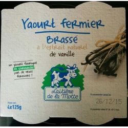 Laitiere De La Motte Lait.Mote Yaourt Vanill 4X125G