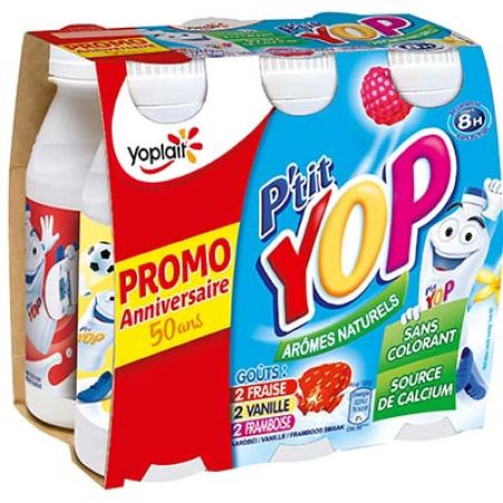 Yoplait 6X180G P Tit Yop Yaourt A Boire Vanille-Framboise-Fraise