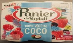 Panier De Yoplait 4X100G Spécialité Végétale Lait Coco Fraise