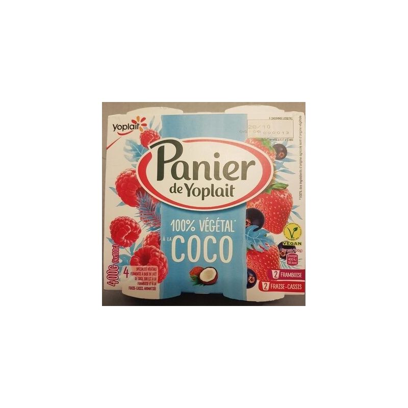 Panier De Yoplait 4X100G Spécialité Végétale Lait Coco Fraise