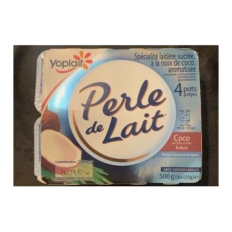 Perle De Lait 4X125G Yaourt Aromatisé Au Coco