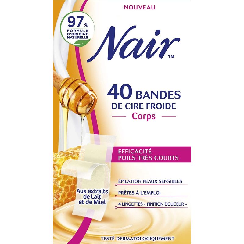 Nair Bandes De Cire Froides Corps Lait Et Miel Les 40