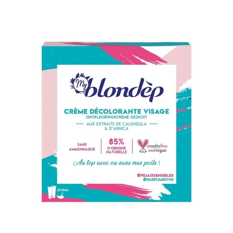 Blondepil Blondépil My Blondep - Crème Décolorante Visage 85% Nat+Vegan Peaux Sensibles 2X25Ml