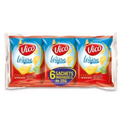 Vico Chips Légères Finement Salées Sachets Individuels 6X25G