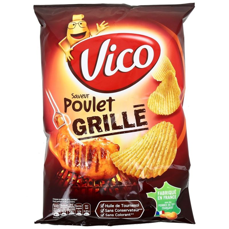 Vico Chips Ondule Grill Poulet 120G