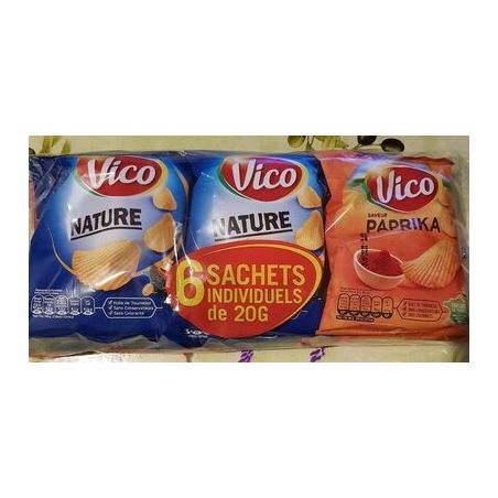 Vico Vic.Chips 4Nat+2 Paprika 6X20G
