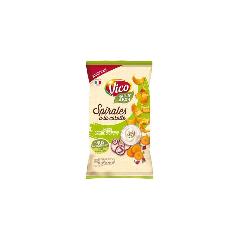 Vico 85G Chips Spirales À La Carotte, Crème Oignons