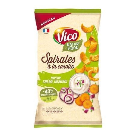 Vico 85G Chips Spirales À La Carotte, Crème Oignons