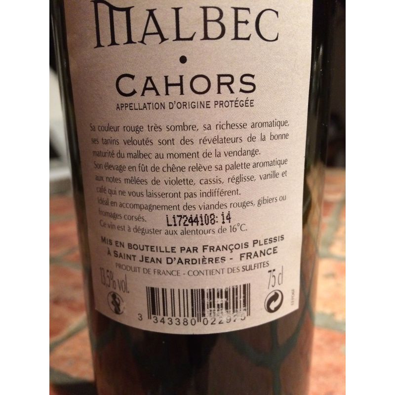Malbec Aop Vin Rouge Cahors 75Cl