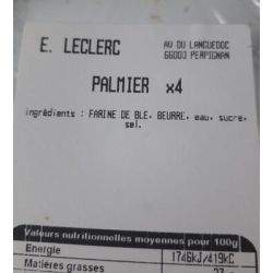 Martine Palmier Pur Beurre Cru/65G