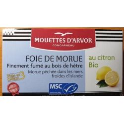 Les Mouettes D'Arvor 120G Foie Morue Au Citron Bio