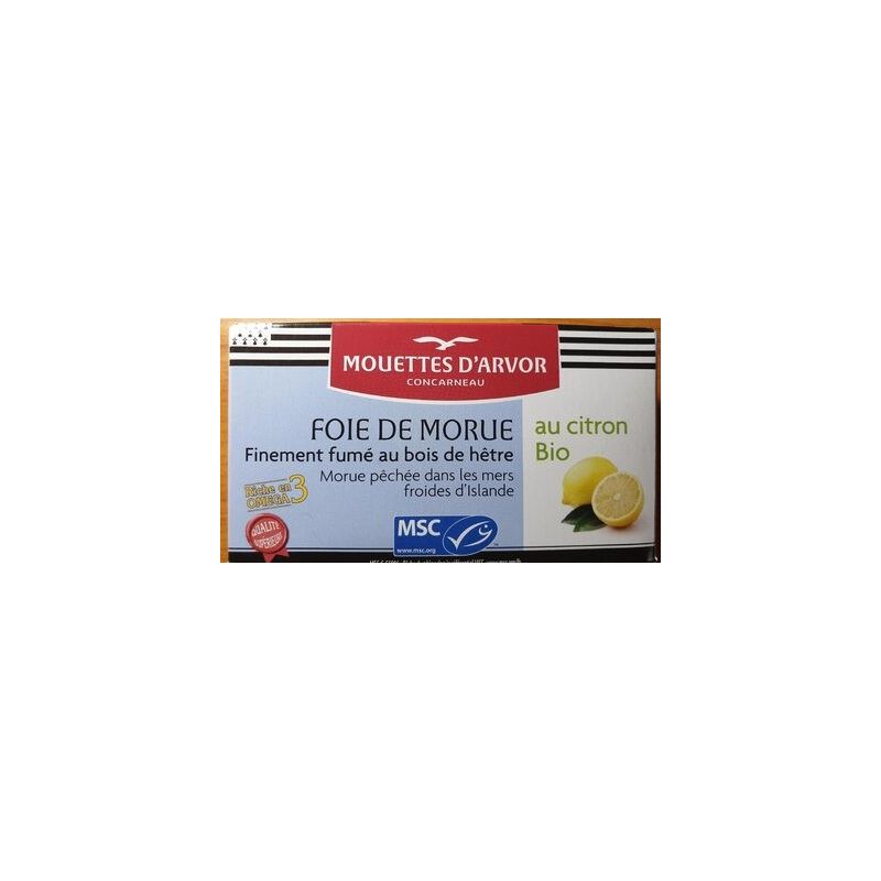 Les Mouettes D'Arvor 120G Foie Morue Au Citron Bio