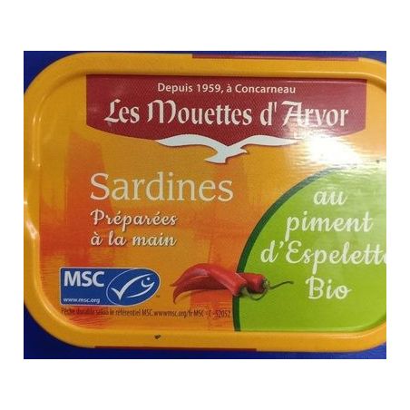 Les Mouettes D'Arvor M.Arvor Sardin.Piment Bio 115G