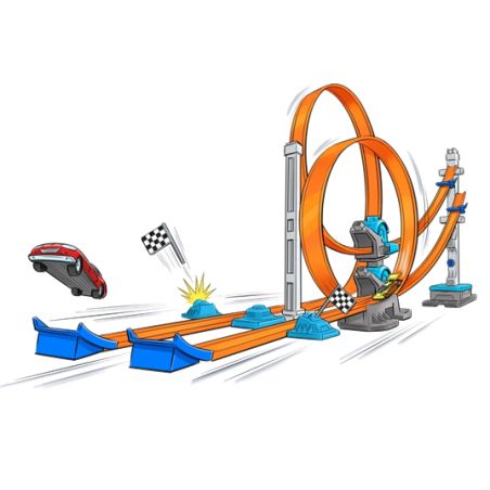 Mattel Hw Piste Double Super Lanceur