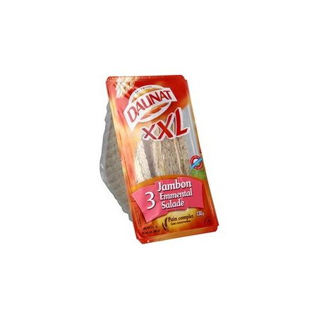 Daunat 230G Sandwich Tri.Xxl Jambon/Emmental/Salade