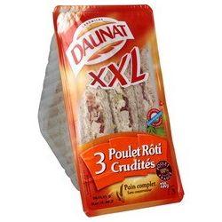 Daunat 230G Sandwich Tri.Xxl Poulet Roti/Crudites