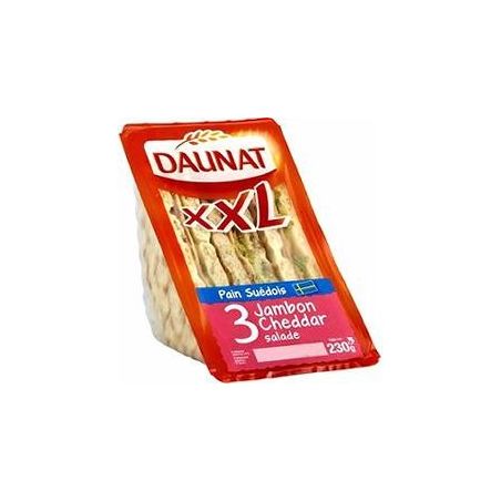 Daunat Sandwich Xxl Jambon Cheddar Pain Suedois 230G