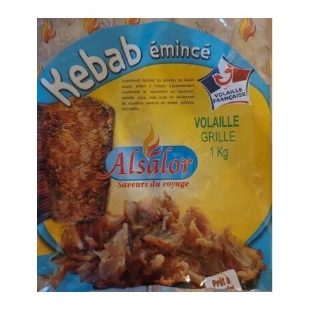 Alsalor 1Kg Emince Kebab Volaille Grillee Halal