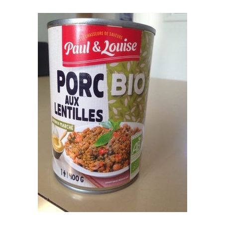 Paul&Louis Paul&L Porc Aux Lent. Bio 400G