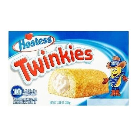 Hostess 10 Twinkies Golden Sponge Cake With Creamy Filling 385G