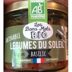 Les Bons Mets Bio 100G Tartinable De Légumes Du Soleil Basilic
