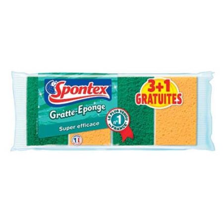 L.4 Gratte Eponge Spontex Dont 1 Gratuit