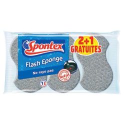 L.3 Eponge Flash Dont 1 Gratuite Spontex