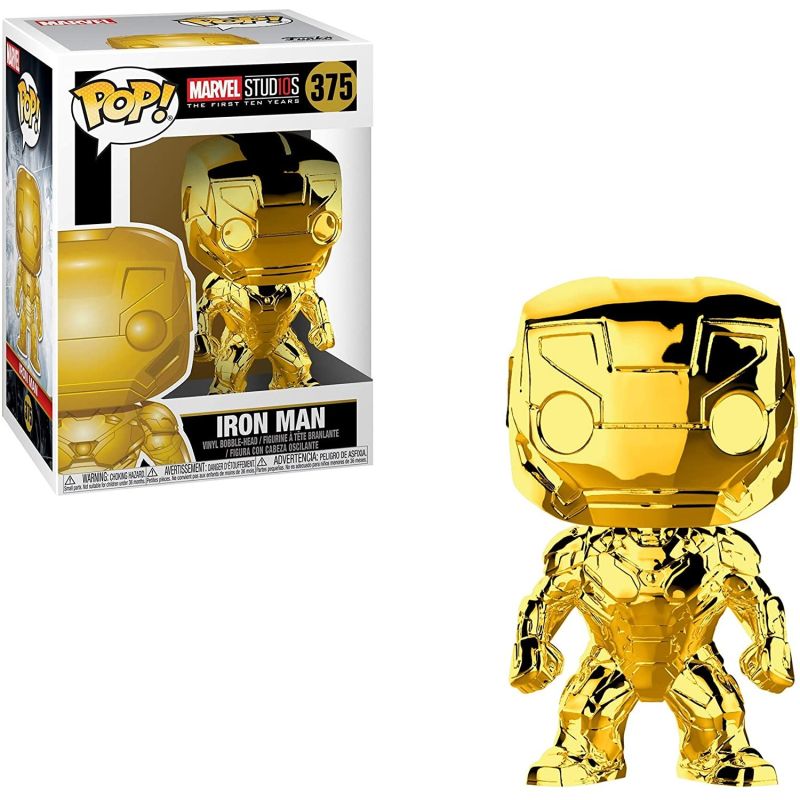 Funko Pop Bobble Marvel Studios 10 Iron Man (Chrome) Collectible Figure 33434 Multicolour