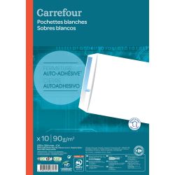 Carrefour 10 Pochettes C4 Fermeture Auto-Adhésive