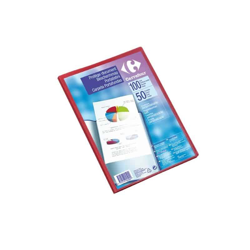 Carrefour Protège-Documents A4 50 Pochettes Coloris Assortis Crf