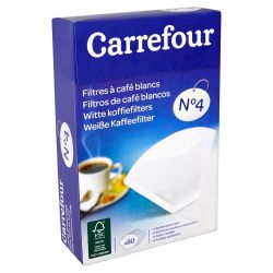 Carrefour 80 Filtres À Cafe N 4 Blanc