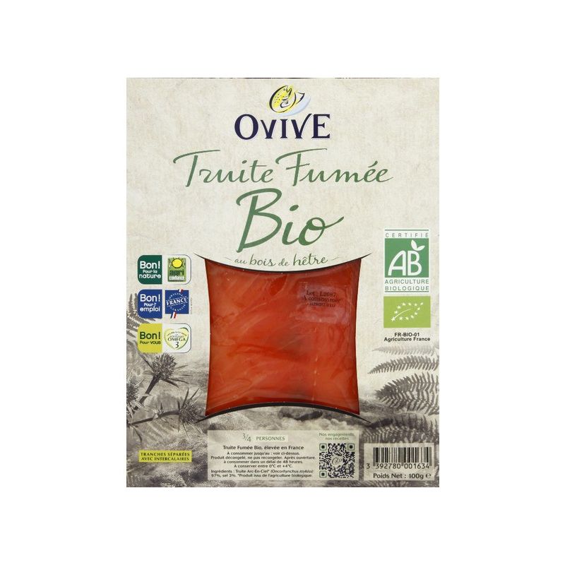 Ovive 100G Truite Fumee Bio Ab 3/4Tr