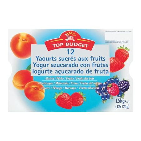 Top Budget T.Budget Yaourt Fruits 12X125G