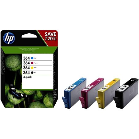 Hewlett Packard Cartouche D'Encre 364 C+N Combo 4-Pack Capacité Standard N9J73Ae