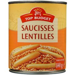 Top Budget T.Budget Saucisse Lentille840G
