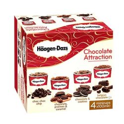 Haagen-Daz 4X100Ml Glace Chocolat Attract Haagen Daz