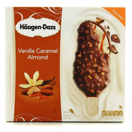 Haagen-Daz 3 Batonnets Glaces Vanille/Caramel/Amande 210G