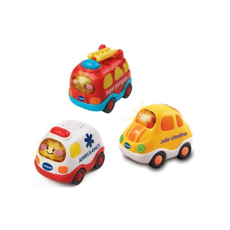 Vtech Tut Bolides - 80-205805 Coffret Trio Pompiers : Leo + Gaetan Barnabe Modèle Aléatoire