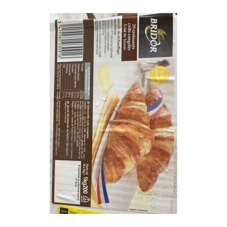 Bridor 20X60G Croissant Au Beurre