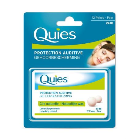 Quies Protection Auditive Cire Naturelle, 27 Db : La Boite De 12 Paire