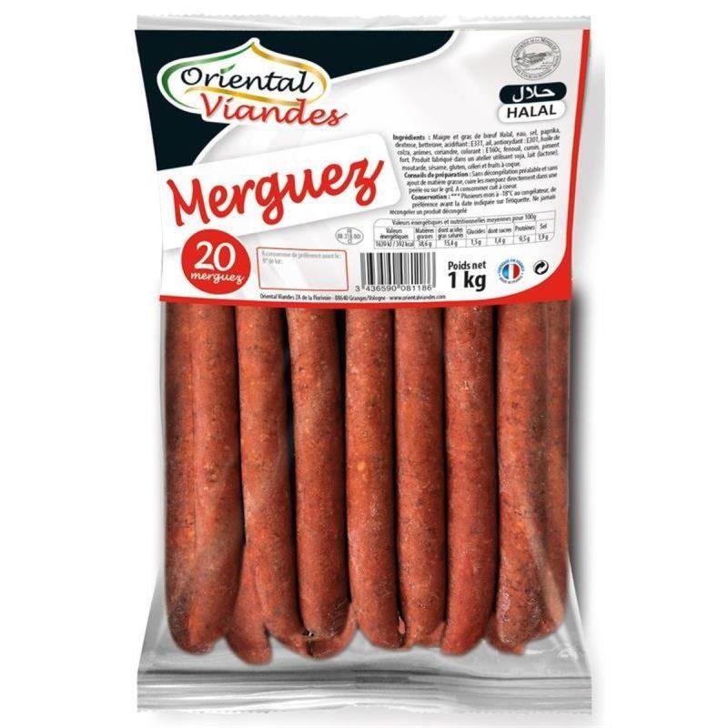 Oriental Viande 20X50G Merguez Surgelees Halal